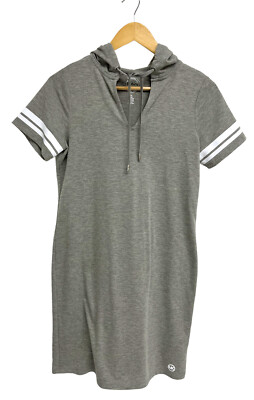 Michael Kors Women's Short Sleeve Gray Hooded V-Neck Sweatshirt Dress Size  XS