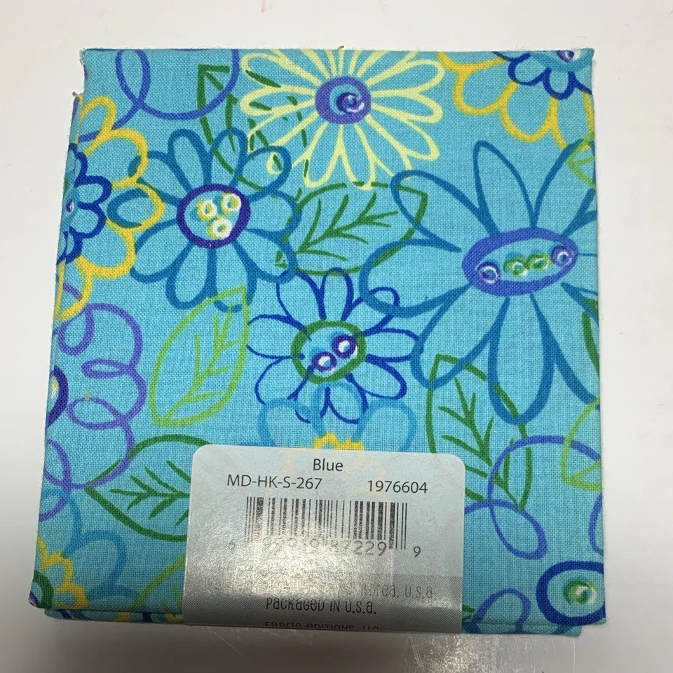 5 Design By The Piece Fat Quarters Green, Blue, Yellow 18 x 21 Hancock's Cottons - Image 3 of 4