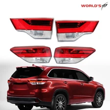 Outer+Inner Left+Right Tail Light Fit For 2017-2019 Toyota Highlander Brake Lamp