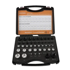 Nut and Bolt Gauge 23 Metric & 21 Inch 44 Pcs Nut and Bolt Thread Checker in Box