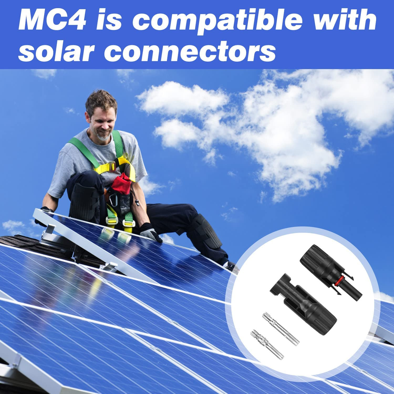 20 Pairs Solar Panel Connector with 2 Pack Wrench, IP67 1000V 30A Waterproof Sol