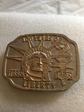 NEW 1986 Gold Lady Liberty 100 Years Souvenir Belt Buckle