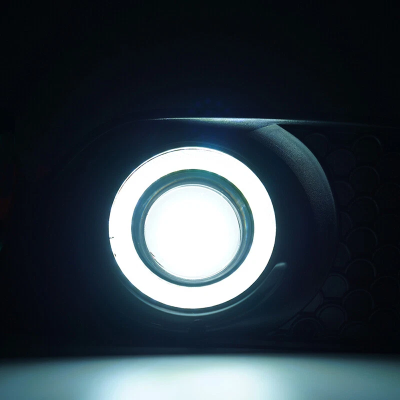 LED Angle Eyes Fog Light Lamps Cover Grill For 08-2011 Mercedes Benz C300 W204 - Image 3 of 4