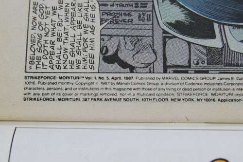 Strikeforce Morituri Marvel #1 1986 1st Issue & #5 1987 We Who Are About To Die - Picture 9 of 12