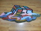 Tibetan Cube Abstract Rug Shape Handmade Kids Boho Rug Aesthetic Rug 3x5 Ft — photo 1