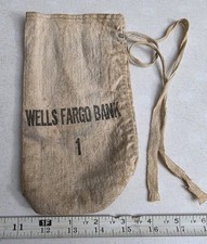 Vintage Wells Fargo Bank Advertising Money Bag