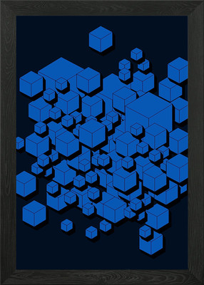 3D Futuristic Cubes Framed Wall Art Poster Canvas Print Picture