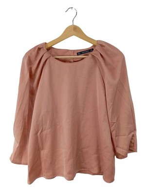 ZARA BASIC Schlupf-Bluse Damen Bluse Gr. DE 40 nude Casual-Look