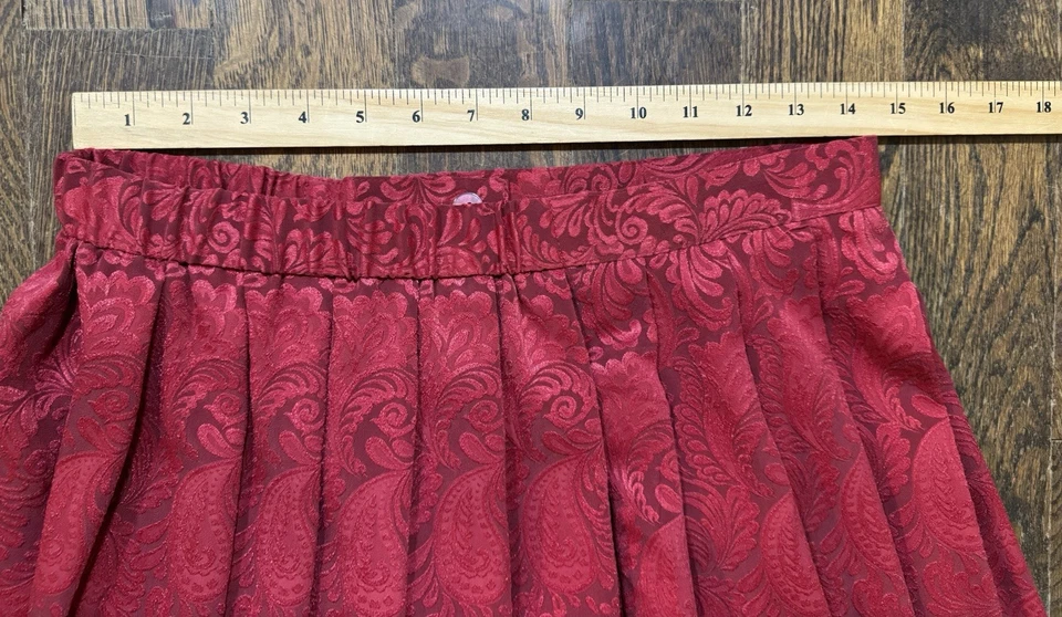 Falda De Colección Susan Bristol Para Mujer Talla 12 Roja Estampado Floral Casa Pradera Naturaleza Foto 4 de 4