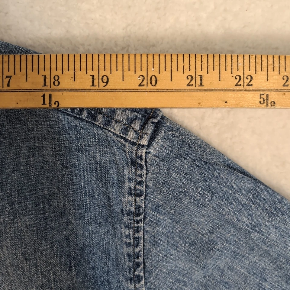 Camisa Jeans Guess Vintage Años 90 Para Hombre XL Azul Denim Hecha en EE. UU. Abotonada Foto 4 de 4