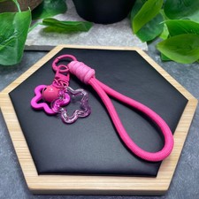 5.3" Corded Phone Keychain Lanyard Wristlet Star Bell Charms New Free Ship C792