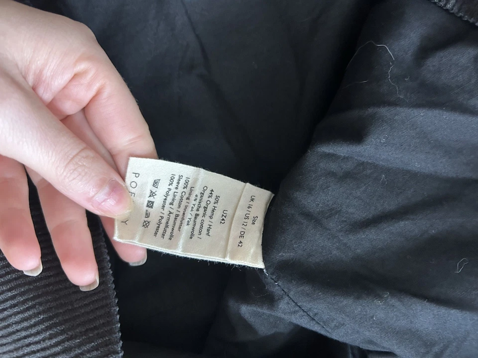 Poetry Cord Corduroy Dress organic cotton hemp yak 12 black - Image 3 of 4