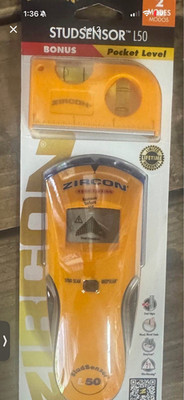 Zircon StudSensor L50 Stud Finder Ultrasonic DeepScan Wire Warning Pocket Level