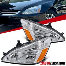Fit 2003-2007 Honda Accord Sedan Coupe 24dr Headlights Lamps Leftright 03-07