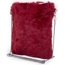Borsetta pochette tracolla rossa pelliccia eco piccola Borsa da donna ragazza
