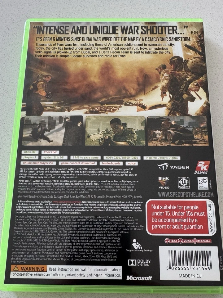 SPEC OPS THE LINE XBOX 360 RARE - Image 2 of 3