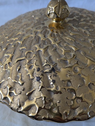 Hand Decorated 22k Gold Weeping-Bright Gold Trinket/Powder Dish - Bild 7 von 10