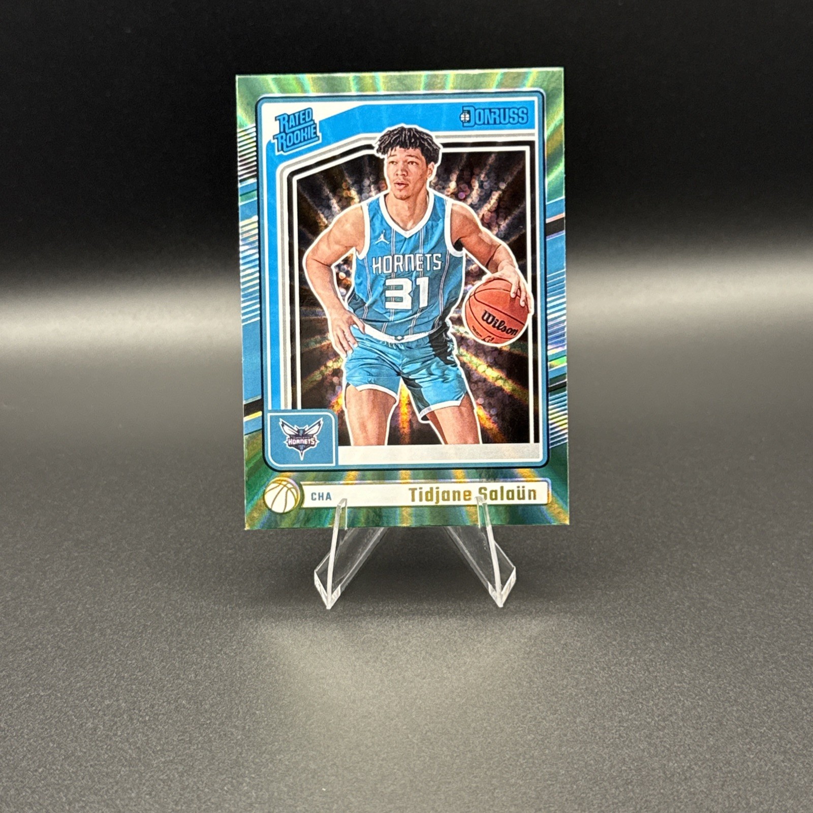 2024-25 Donruss Tidjane Salaun #229 Holo Green Laser (RC)