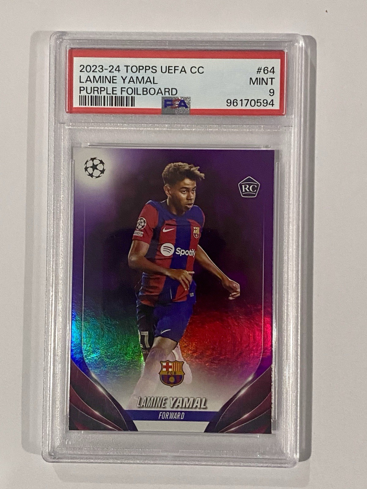 2023-24 Topps UEFA Club Competitions - Lamine Yamal #64 Purple Foil 71/299 (RC)