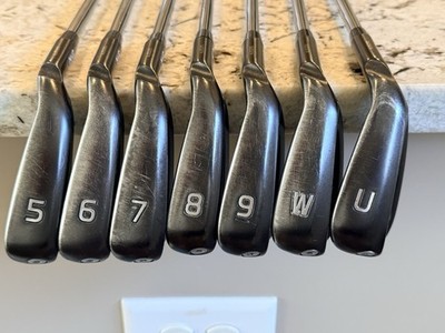 7 Club Golf Iron Set Makeup 5 6 7 8 9 W U Black & Silver | Model: 5L Black
