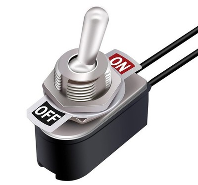 Mini Toggle Rocker Switch 2 Pin ON/OFF SPST Heavy Duty 6A 125V 3A 250V with Lead