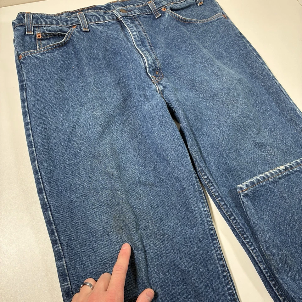 Jeans Vintage Levis 506 Naranja Tab 38x32 Azul Hecho en EE. UU. Ala de Murciélago (Etiqueta 40x32) Foto 3 de 4