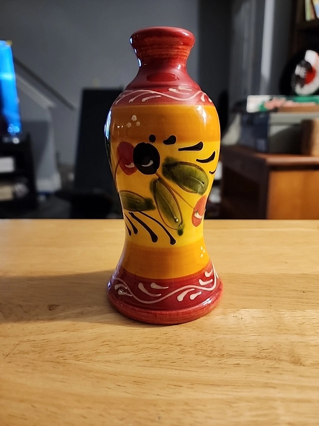 Pier 1 Vallarta Hand Painted Olive Oil Dispenser with Floral Design