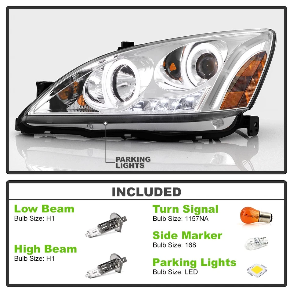 Faros proyectores LED halo izquierda+derecha para Honda Accord 2003-2007 Foto 4 de 4