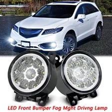Front LED Fog Light Clear Bumper Lamp 6000K White For ACURA RDX 2010-2018