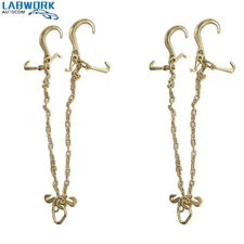 5/16'' × 3' 2 Pcs G70 V-Chain Bridle With 8" Medium J Hooks T- Hook & J-Hook