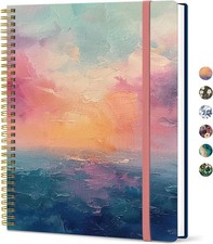 Large Spiral Lined Journal for Women and Men, Notebook for Work