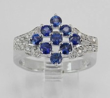 2Ct Round Cut Lab Created Sapphire Women's Wedding Ring 14K White Gold Plated