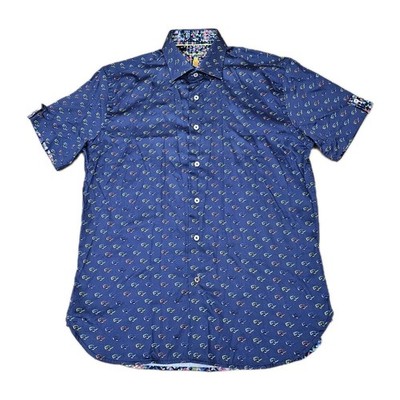 Visconti Black Men s Medium Button Down Navy Blue Embroidered Sunglasses