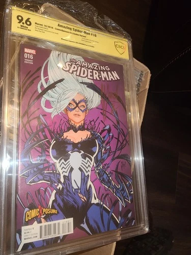 AMAZING SPIDER-MAN 16 CBCS 9.8 (cgc pgx)  Signed GUILLEM MARCH Black Cat Venom