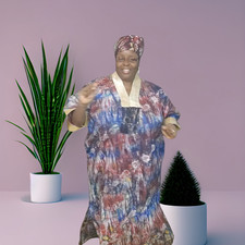 Kampala Kaftan Dress: Long African Bubu Gown, Plus Size, Free wear