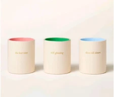 Kate Spade New York x Target Scented Candle Trio Cream/Green/Pink/Blue NIB