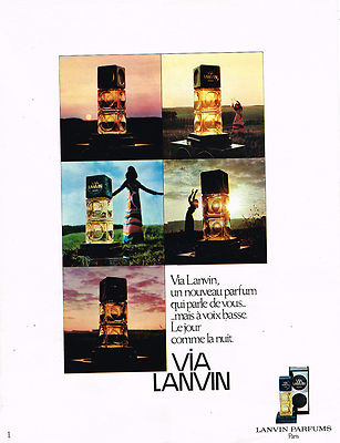 ADVERTISEMENT ADVERTISING 045 1971 LANVIN 2 le nouveau parfum femme VIA