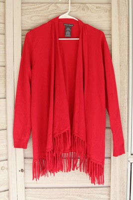 red fringe cardigan