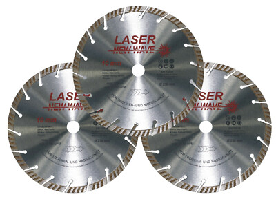 3er -SET Neuentwicklung - Laser Wave Diamanttrennscheibe Universal Ø 230 x 22,23