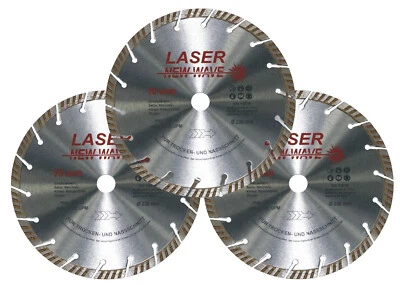 DIAMOND TOOLS DIRECT 3er -SET Neuentwicklung - Laser Wave Diamanttrennscheibe Universal Ø 230 x 22,23