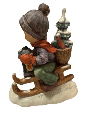 Large Goebel Hummel~Ride Into Christmas~#395 TMK6 Figurine Germany Artist Signed - Picture 7 of 13