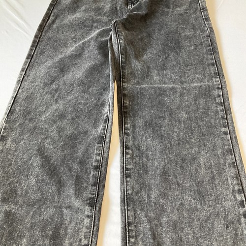 Momokrom Denim Jeans Womens Size L Acid Black Loose Fit Wide Leg - Picture 9 of 21