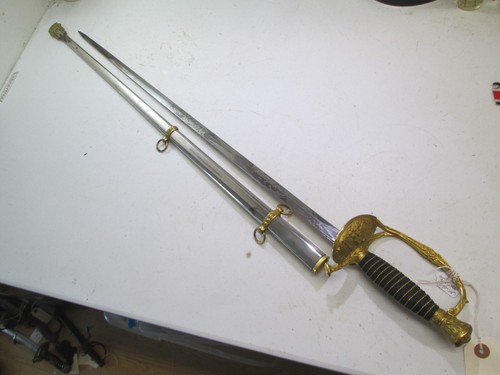 US MODELL 1860 BÜRGERKRIEG OFFIZIERE SCHWERT & SCHEIDE GEÄTZTE KLINGE GAYLORD MAKER T48
