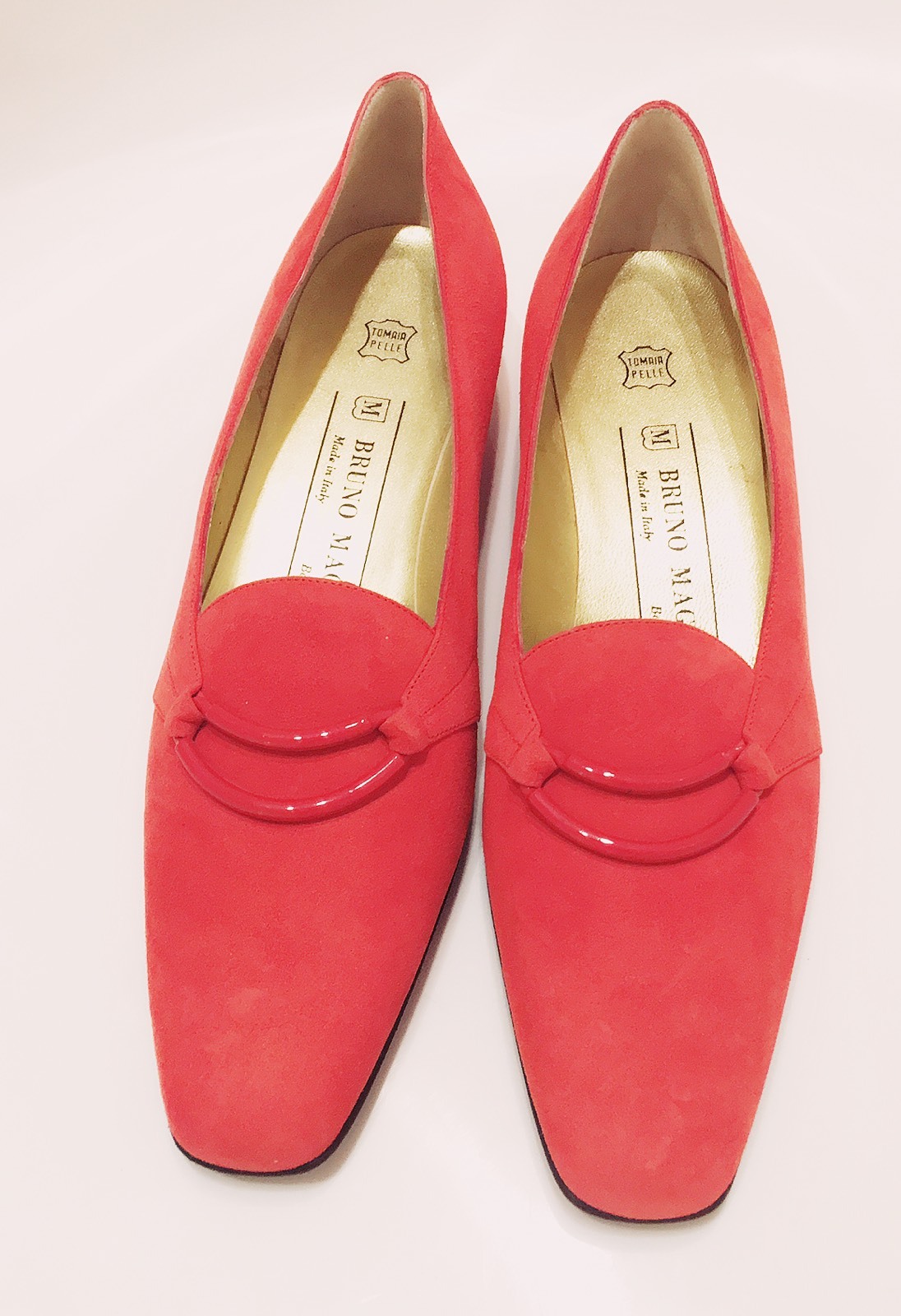 BRUNO MAGLI - Embellished VTG Red Celluloid Embellished - Suede Low Heel Slip on Loafers 8 AAA 27c49e BRUNO MAGLI - Embellished VTG Red Celluloid Embellished - Suede Low Heel Slip on Loafers 8 AAA 27c49e