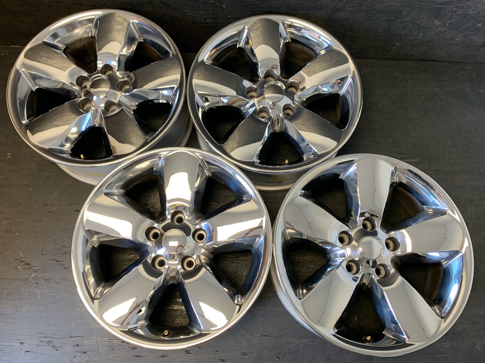 (4) Dodge Ram 1500 Pickup Chrome Clad Wheels Rims + Caps 20