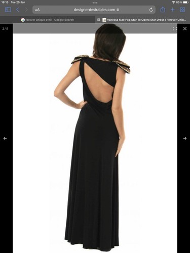 BNWT FOREVER UNIQUE Couture Avril Black Maxi Glamorous Dress Size 8 £330 - Picture 3 of 12