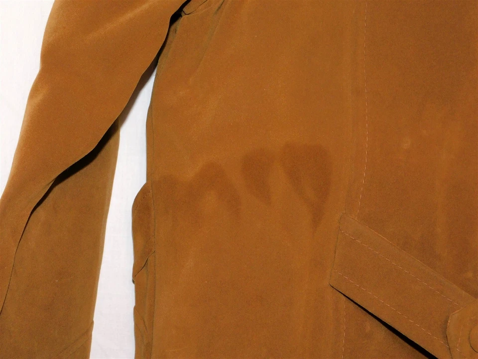 Vintage AMEREX Tan Coat Jacket Kids 100% Cotton Faux Suede Size 12 NOS - Image 3 of 4