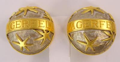 Karl Lagerfeld Moon & Stars Gold Plated Domed Clip Earrings