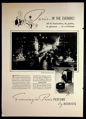 Bourjois Evening In Paris Perfume La Corona Cigar 1934 Ad NY