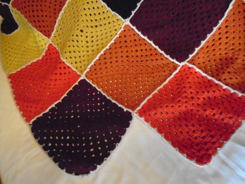Manta De Colección Afghan Granny Core Crochet Multicolor Grande Hecha a Mano 104x96 - Imagen 9 de 13
